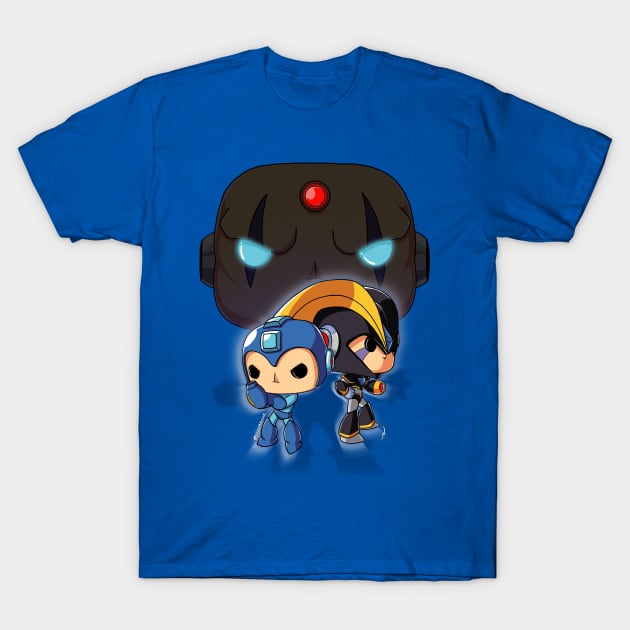 Megaman & Bass T-Shirt by soulcrawler